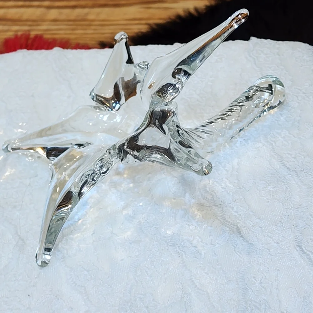 RARE Vintage Hand Blown Clear Glass Flower Blossom Holder Bud Vase